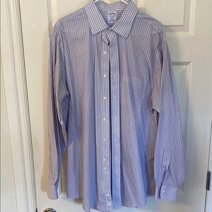 Brooks Brothers Purple and White Dress Shirt with Pinstripes